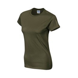 Gildan olive green 106 short sleeved women' s round neck collar t shirt 76000L round collar tee supply tailor make tee shirts Hong Kong company tee price Gildan olive green 106 short sleeved women' s round neck collar t shirt 76000L round collar tee supply tailor make tee shirts Hong Kong company tee price